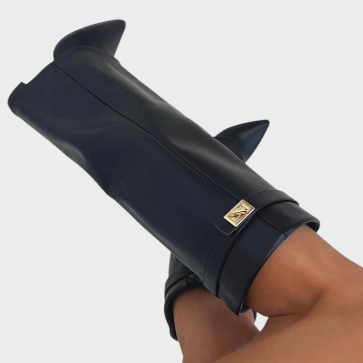 High Shaft Leather Boots for Women | Luna Wide Calf Boots