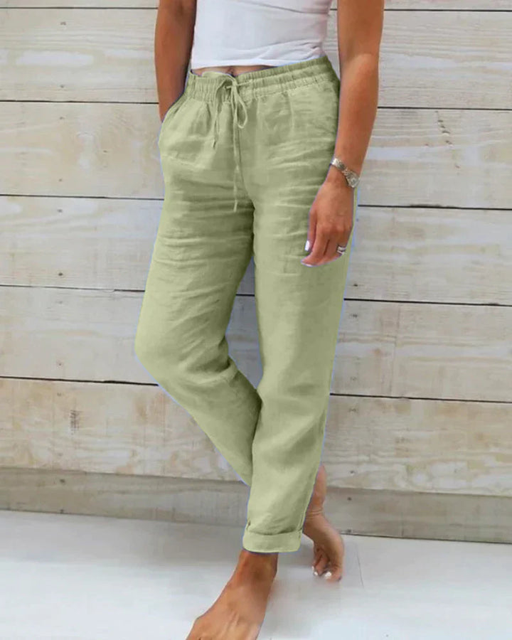 Linen Pants for Women - Wide Leg Breathable Summer Trousers