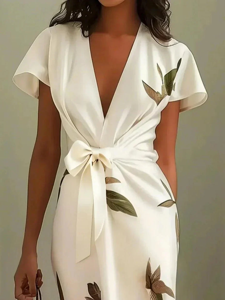 Wrap Dress for Women - Elegant Floral Print Dress