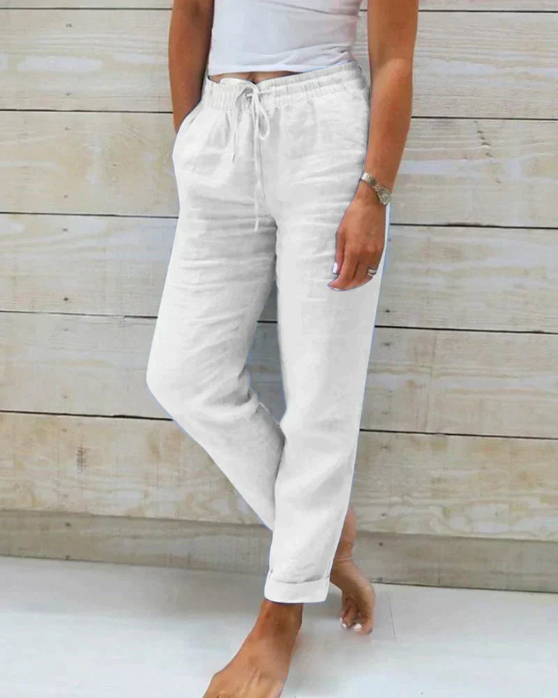Linen Pants for Women - Wide Leg Breathable Summer Trousers