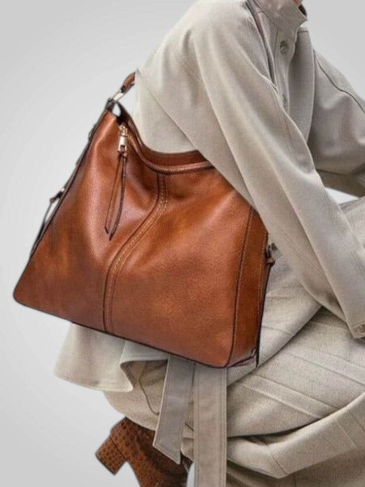 Leather Tote Bag for Women with Multiple Pockets