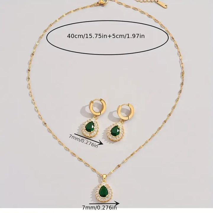 Gold Jewelry Set for Women - Elegant Necklace and Earring Set