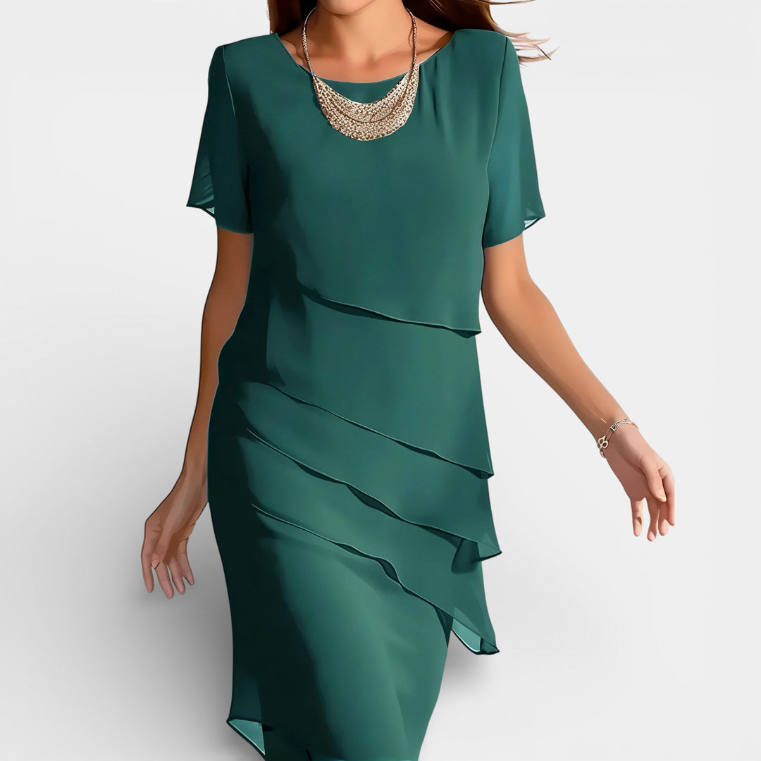Elegant Casual Dress with Layered Detail for Women