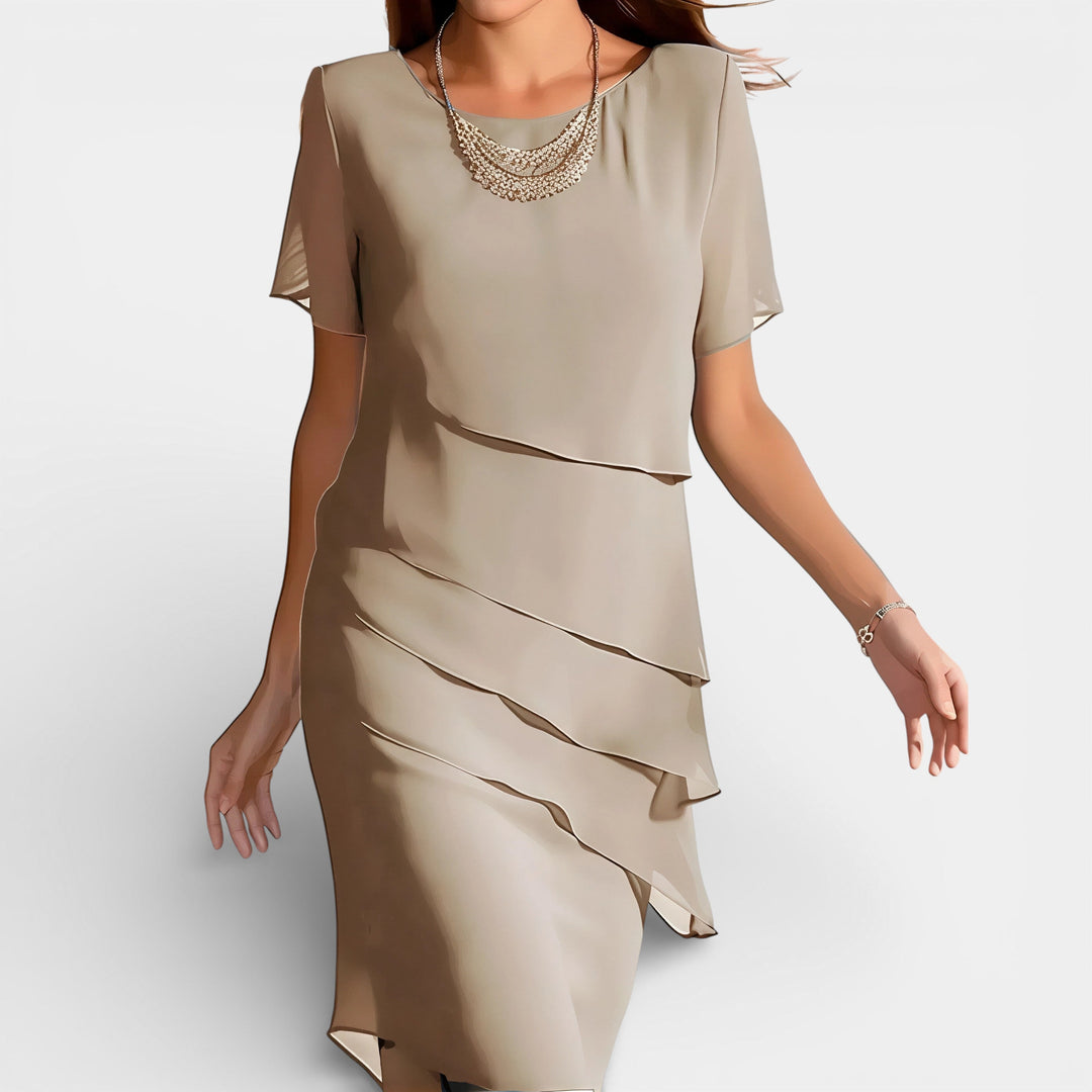Elegant Casual Dress with Layered Detail for Women