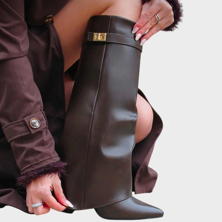 High Shaft Leather Boots for Women | Luna Wide Calf Boots