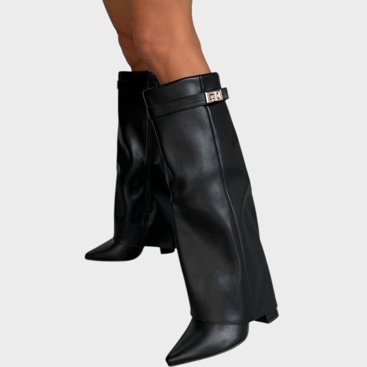 High Shaft Leather Boots for Women | Luna Wide Calf Boots