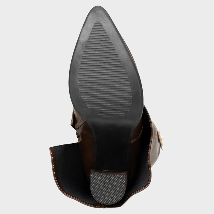Leather Knee High Boots Women | Wide Shaft Pointed Toe