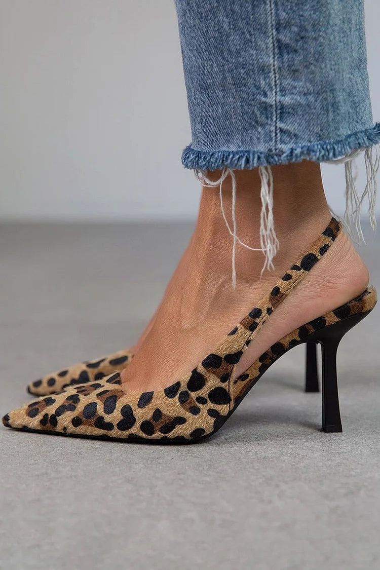 Leopard Print D'Orsay Heels for Women | Comfortable Low Heels