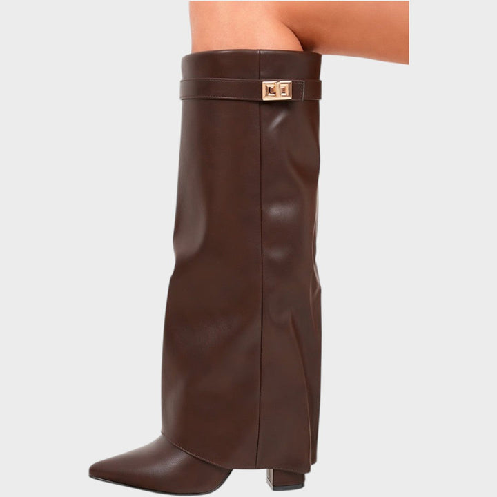 High Shaft Leather Boots for Women | Luna Wide Calf Boots