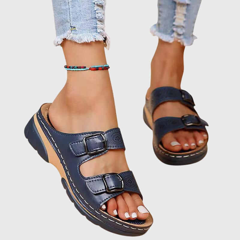 Orthopedic Leather Sandals with Arch Support for Women