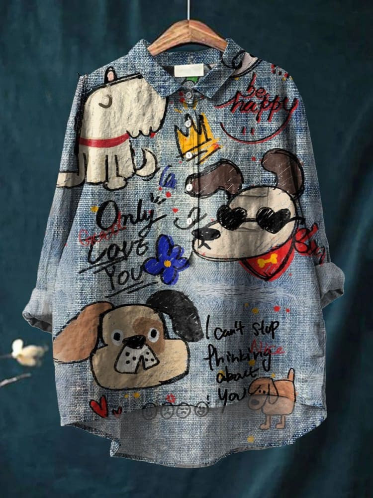 Dog Doodle Shirt for Women | Graphic Tee with Playful Print