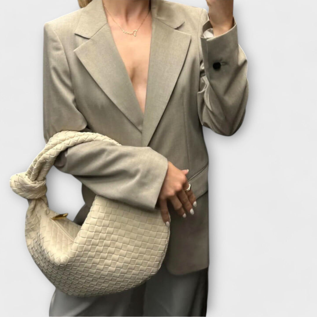 Large Woven Tote Bag for Women with Knot Detail