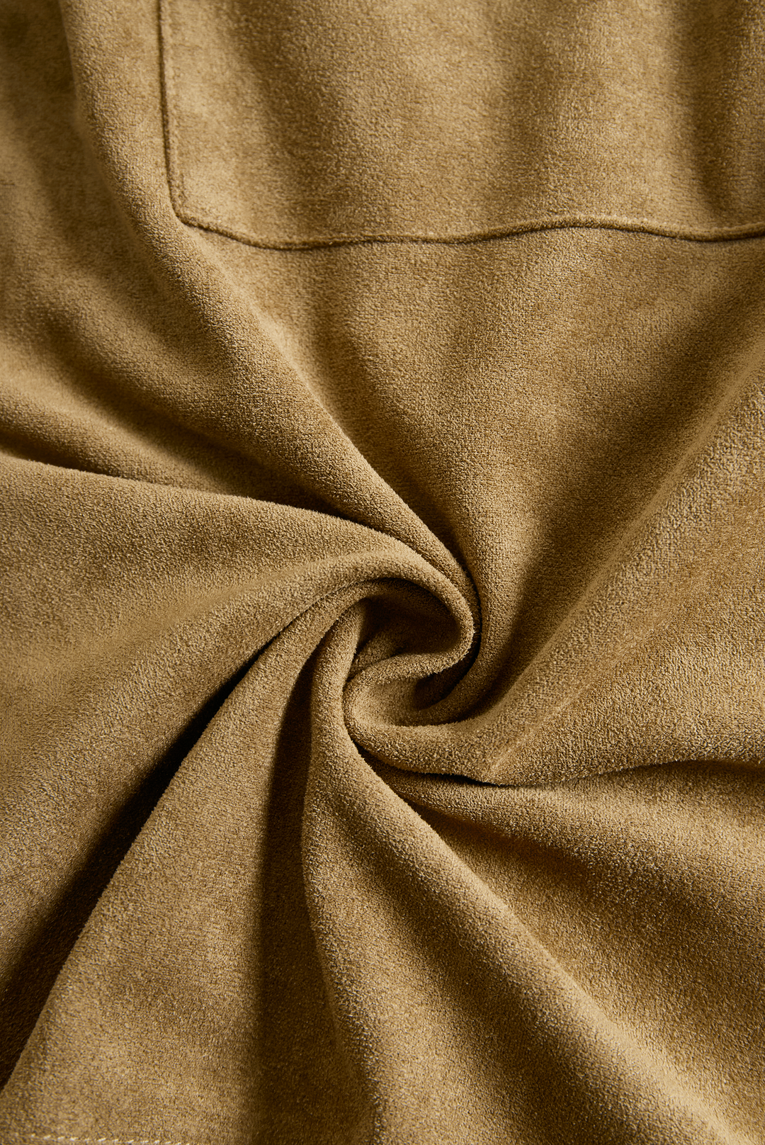 Suede Midi Dress with Long Sleeves and Lapel Collar
