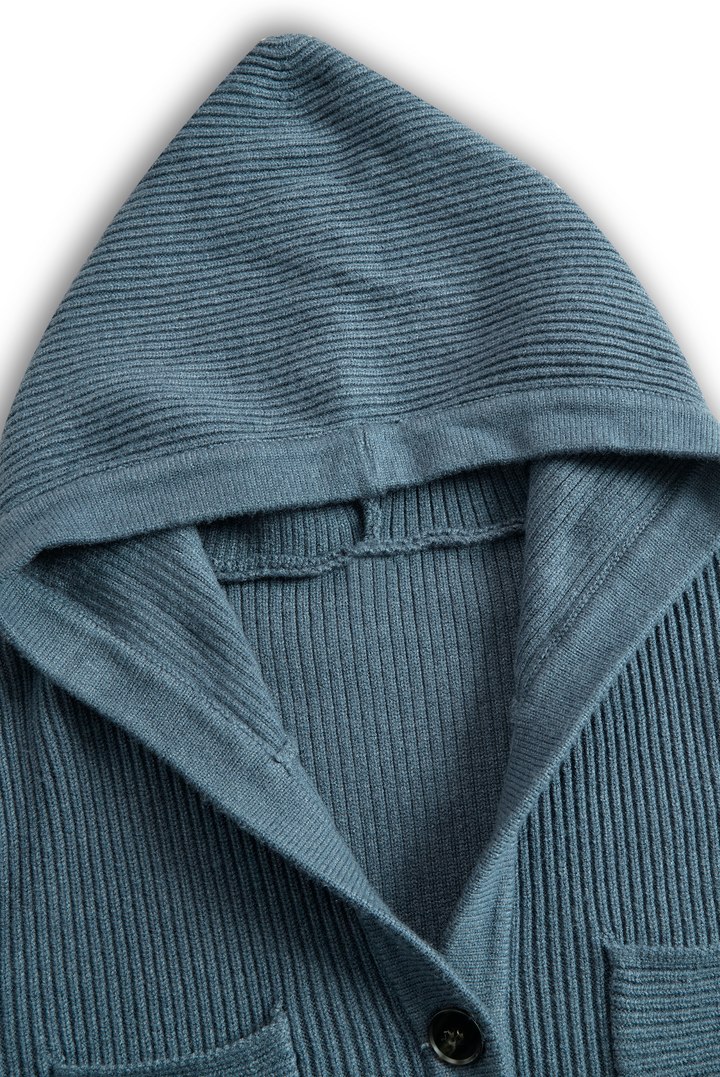 Hooded Knit Maxi Dress - Casual Long Sleeve Sweater Dress
