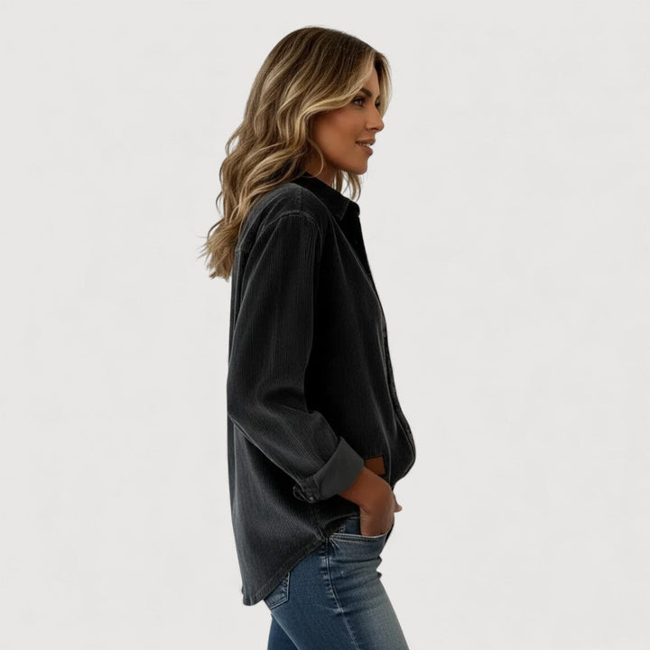 Corduroy Button Down Shirt for Women - Classic Relaxed Fit