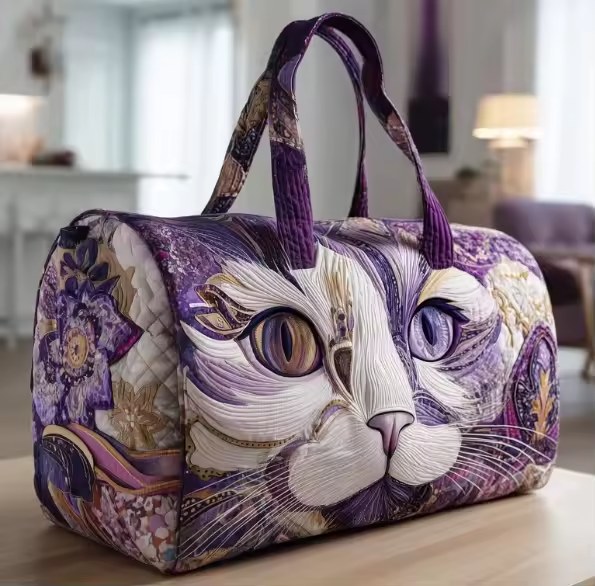 Quilted Weekend Travel Bag - Soft Overnight Duffle for Women