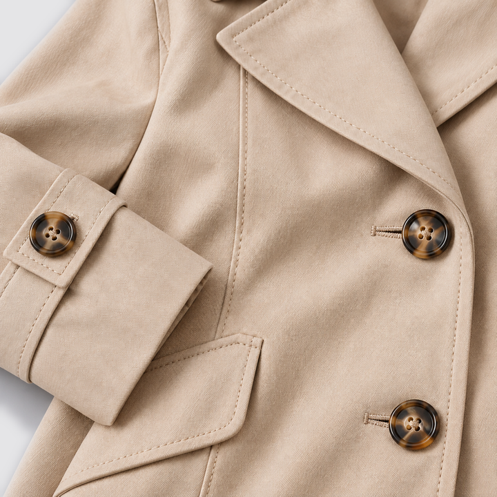 Women's Single-Breasted Tailored Trench Coat