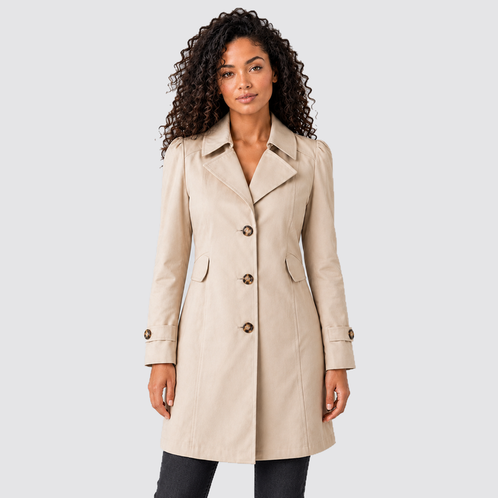 Women's Single-Breasted Tailored Trench Coat