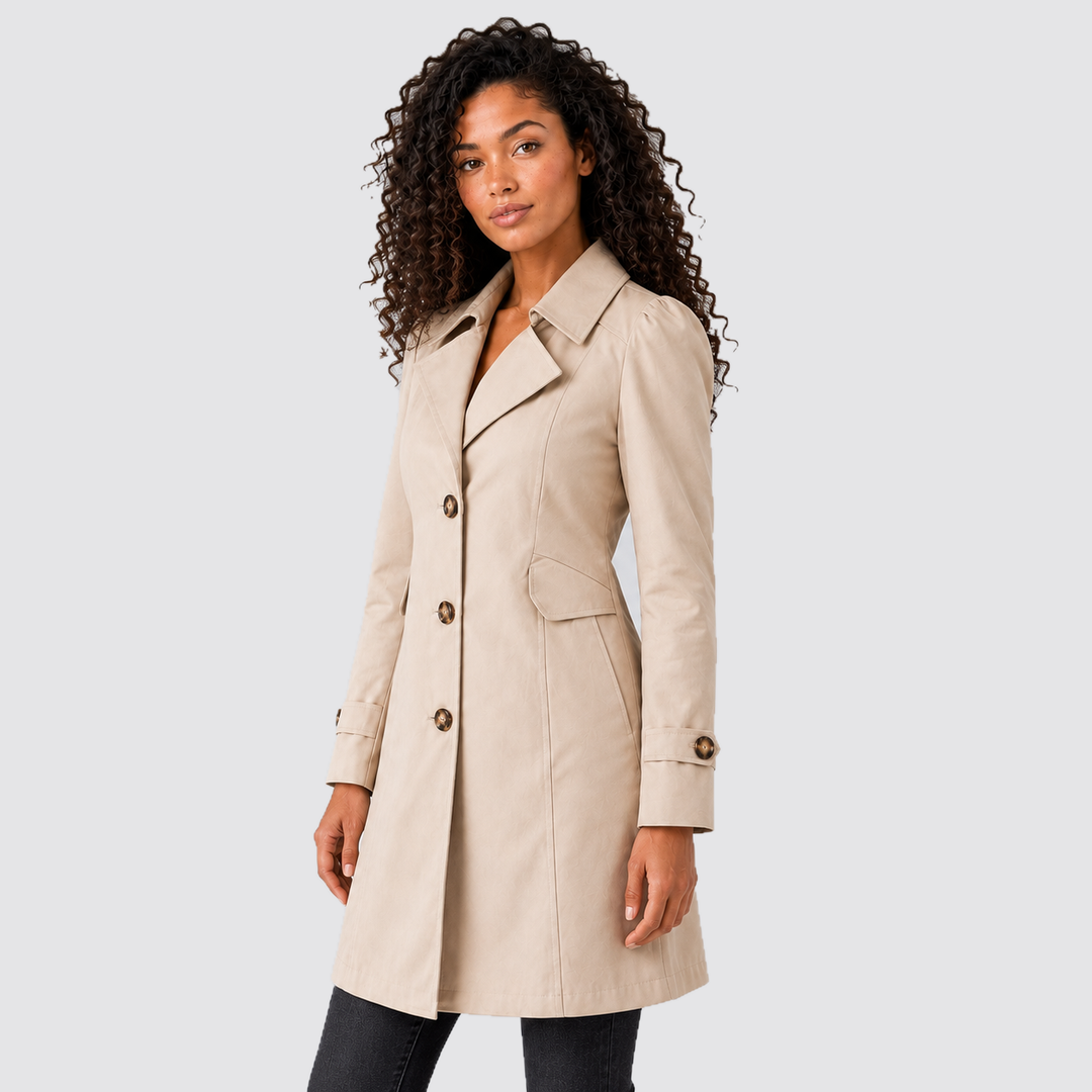 Women's Single-Breasted Tailored Trench Coat