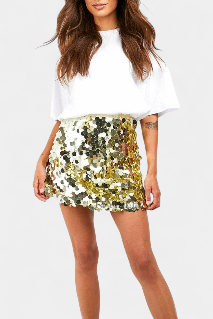 Sequin Mini Skirt - Sparkle Cocktail Skirt for Party and Evening