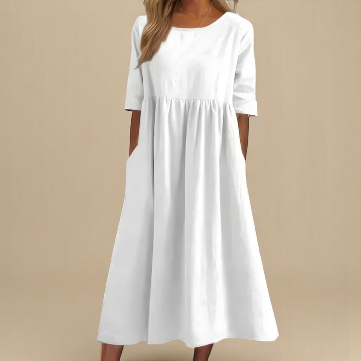 A-Line Dress with Empire Waist and Pockets for Women