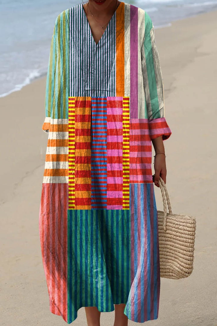 Lightweight Tunic Dress for Women with Artistic Print