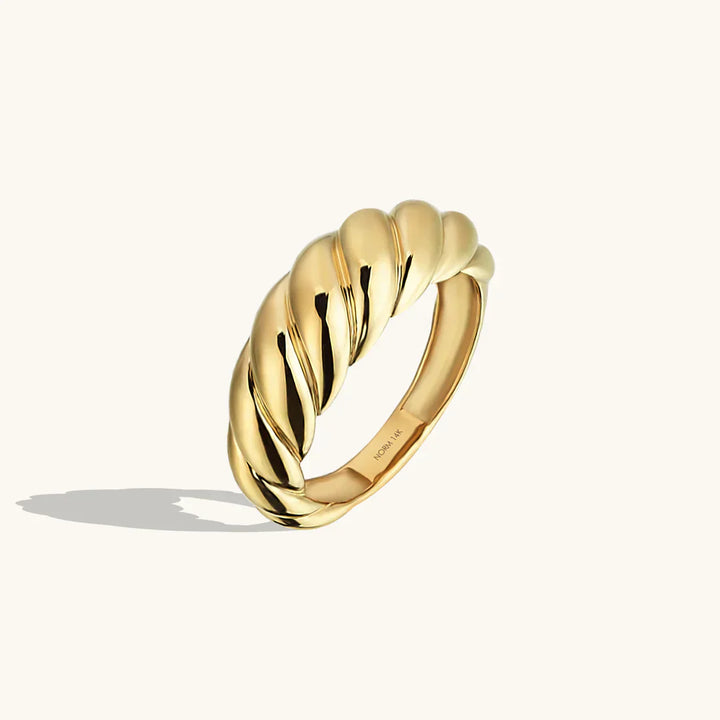 Croissant Ring in White Gold - Chunky Dome Statement Ring