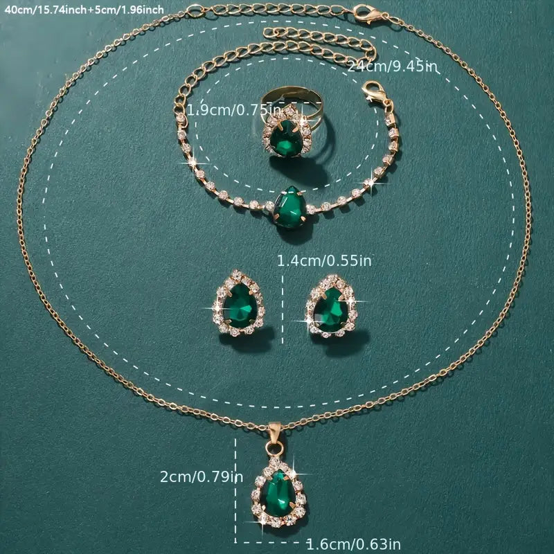 Gold Jewelry Set - Elegant Necklace and Earring Set for Women