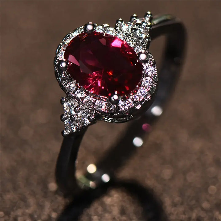 White Gold Statement Ring - Elegant Modern Design for Women