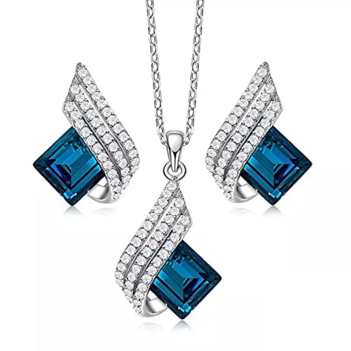 Jewelry Set White Gold | Elegant Necklace Earring Bracelet Set