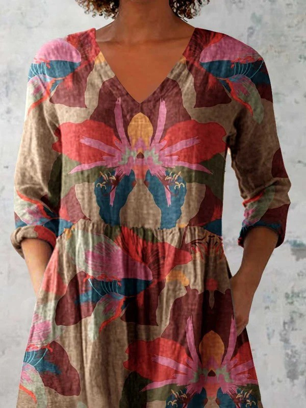 Long V-Neck Blouse for Women - Lightweight Spring Top