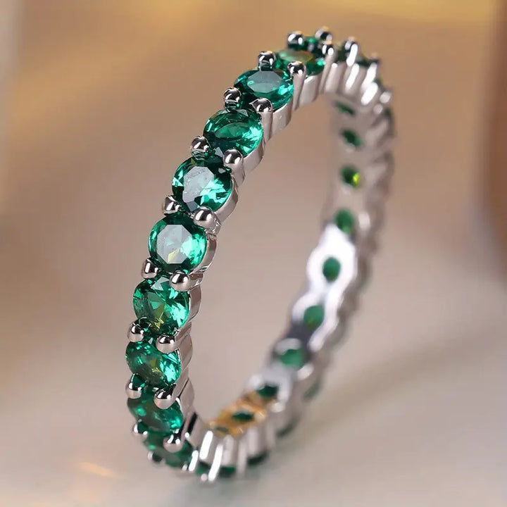 White Gold Statement Ring - Elegant Modern Design