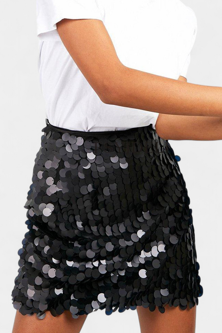 Sequin Mini Skirt - Sparkle Cocktail Skirt for Party and Evening
