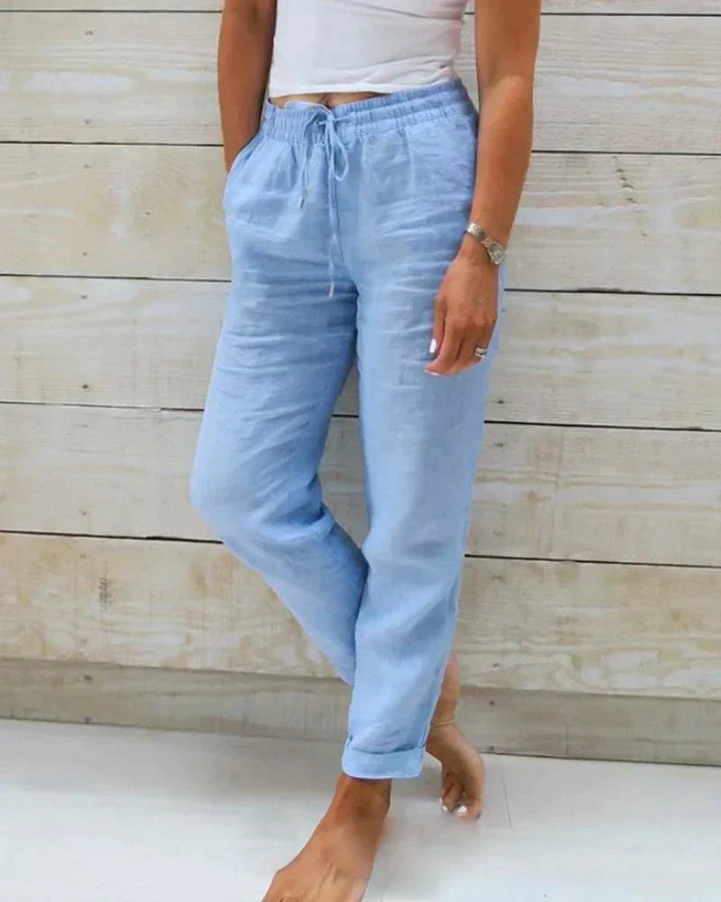 Linen Pants for Women - Wide Leg Breathable Summer Trousers