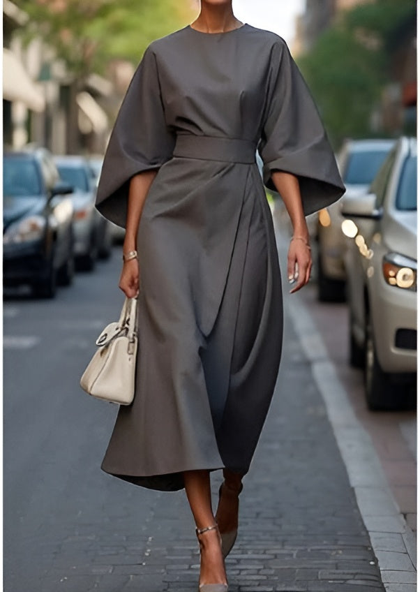 Minimalist Belted Dress for Women - Timeless Luxe Silhouette