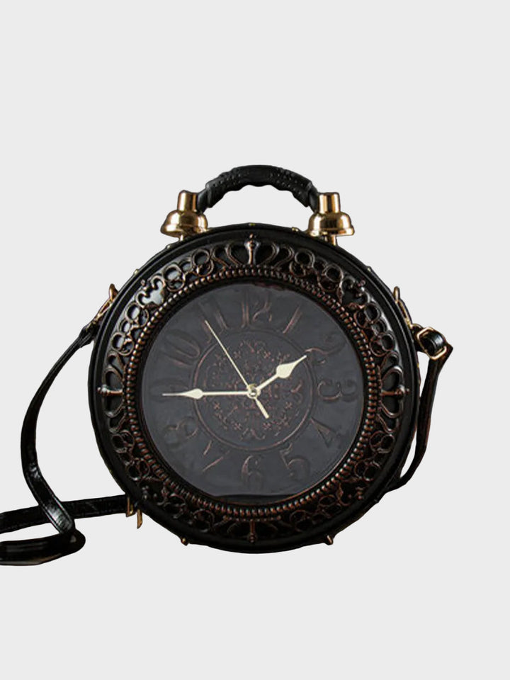 Vintage Pocket Watch Crossbody Bag with Working Clock