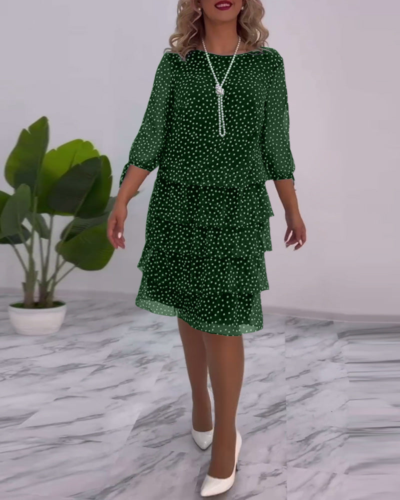 Polka Dot Layered Dress for Women - Timeless A-Line Style