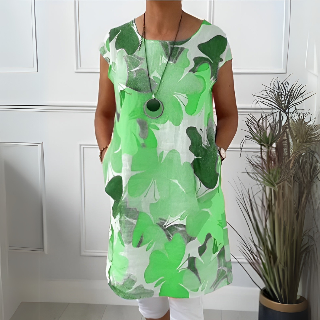 Butterfly Print Dress for Women - Relaxed Fit Summer Dress