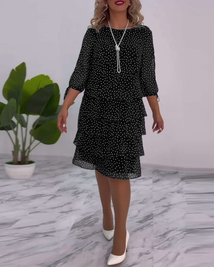 Polka Dot Layered Dress for Women - Timeless A-Line Style