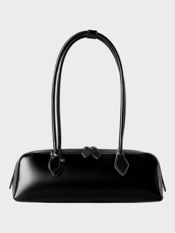 Leather Shoulder Bag for Women - Structured Cowhide Handbag