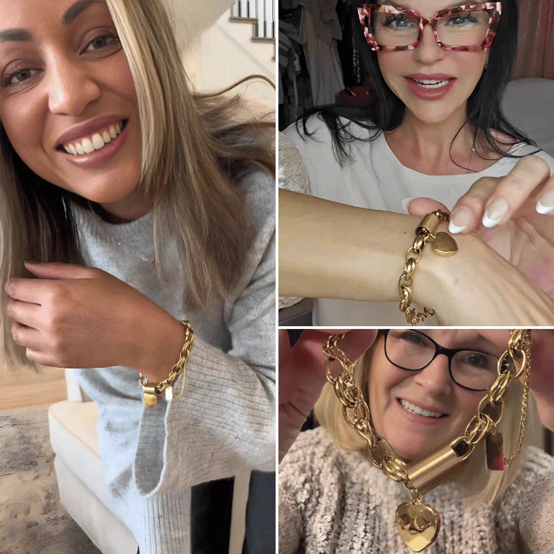 Chunky Gold Bracelet Statement Cuff for Women
