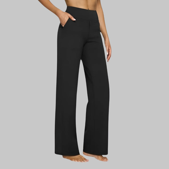 Stretch Work Pants for Women - High Waist Pull On Trousers