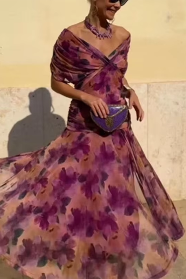 Coral Evening Dress - Elegant Maxi Dress for Special Occasions