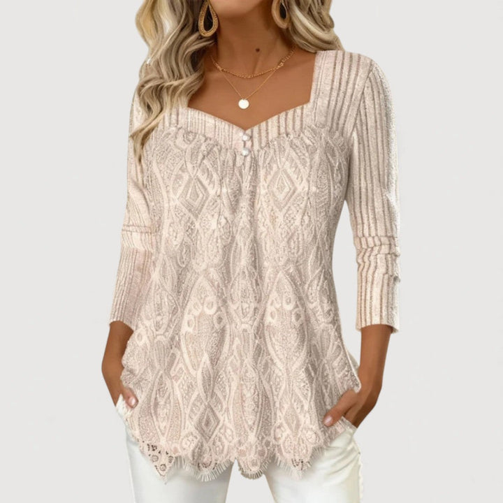 Lace Detail Top - Elegant Feminine Blouse for Everyday Wear