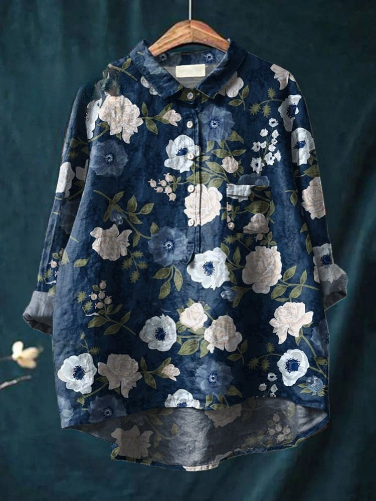 Floral Blouse for Women | Elegant Button Down Shirt
