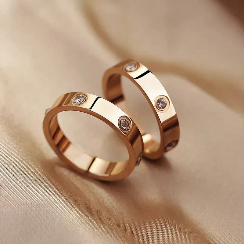 White Gold Statement Ring - Elegant Designer Cocktail Ring