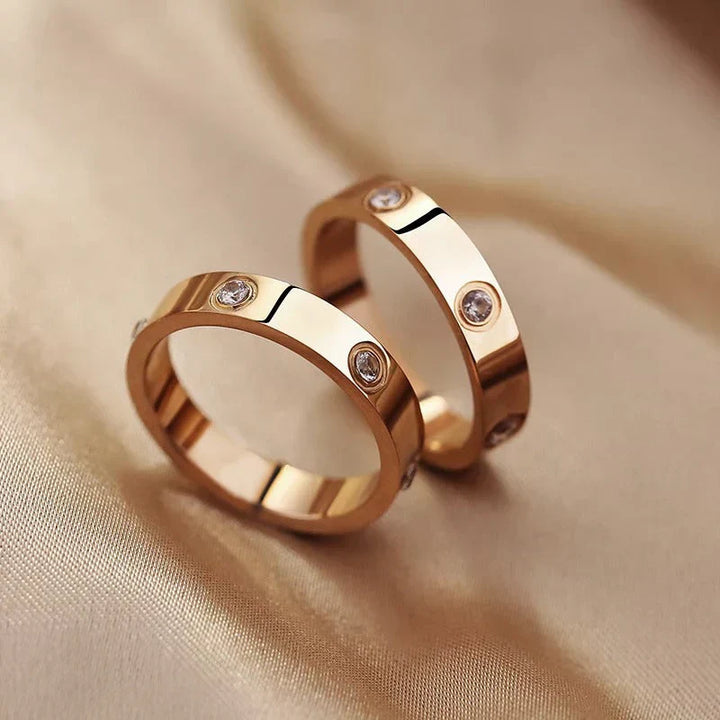 White Gold Statement Ring - Elegant Designer Cocktail Ring
