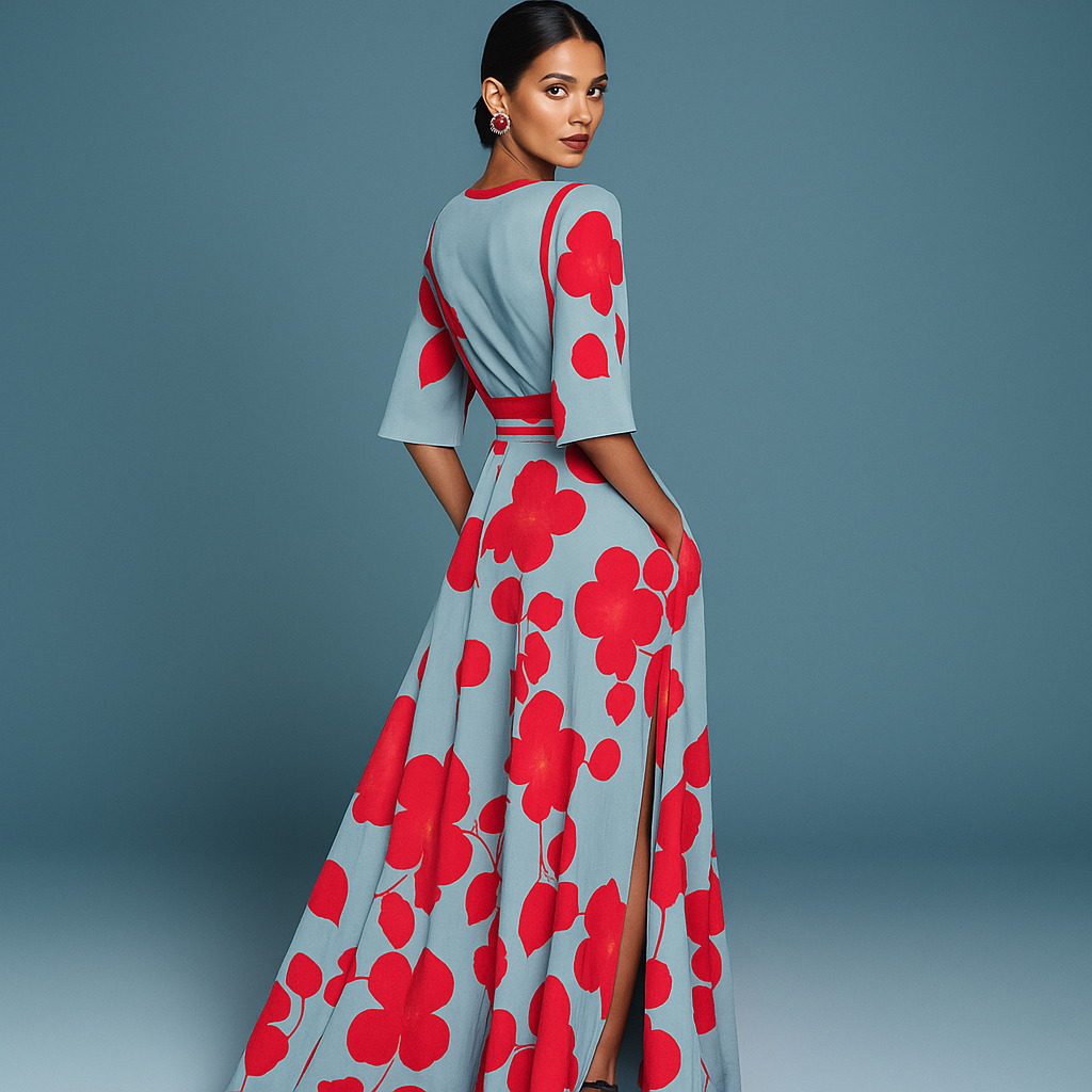 Floral Midi Dress for Women - Elegant Everyday Style