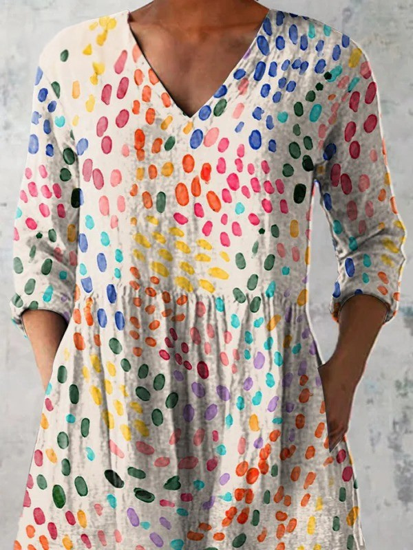 Long V-Neck Blouse for Women - Lightweight Flowy Tunic Top