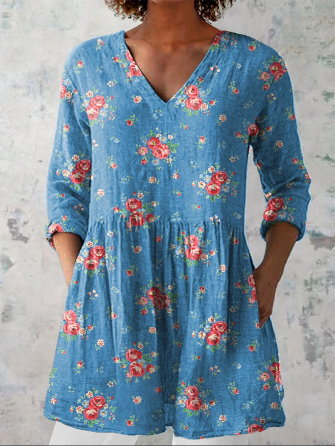 Long V-Neck Blouse for Women | Lightweight Spring Top